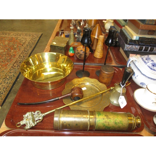 71 - Brass Case Telescope, Other Brasswares etc