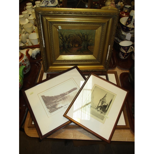 95 - Three Pictures of Stanley Perth, 2 Etchings and a Small Oil Painting