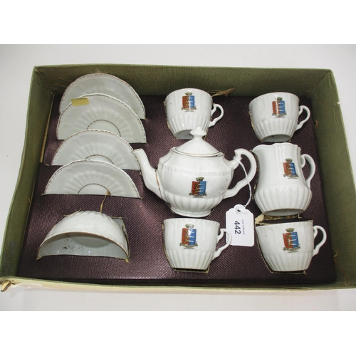 442 - Victorian Continental Porcelain Yarmouth Crested 11 Piece Dolls Tea Set