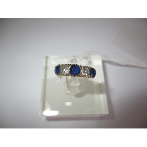 466 - Sapphire and Diamond Ring, 3g, Size J