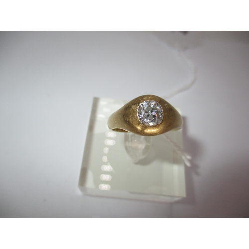 495 - Gents 18ct Gold and Diamond Signet Ring, 7.4g, Size S