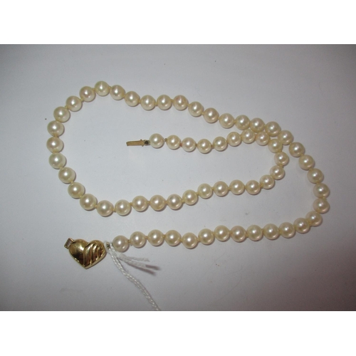 522 - Pearl Necklace with Faulty 18ct Gold Clasp