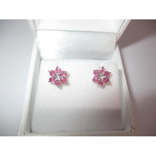 533 - Ruby and Diamond Earrings