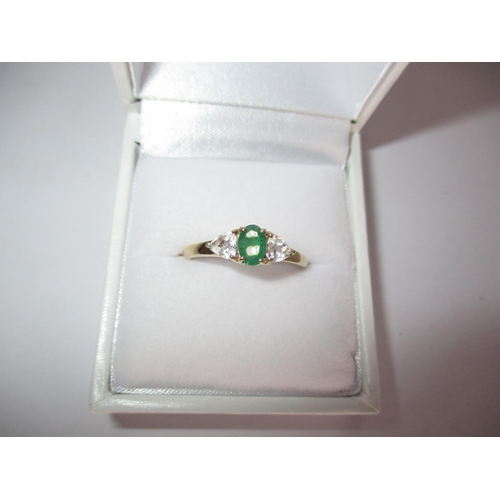 543 - Emerald and White Topaz Ring