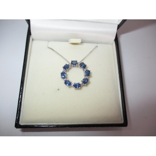 546 - Sapphire and Diamond Pendant with Chain