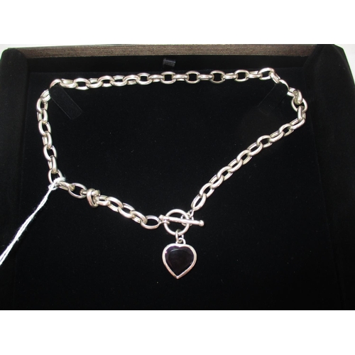 549 - Silver Necklace with Heart Drop