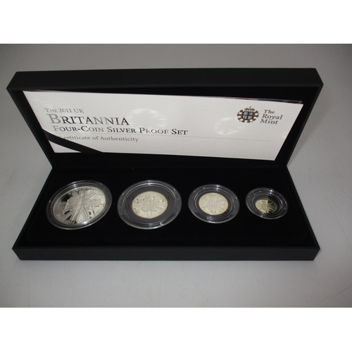 554 - Royal Mint Britannia 2011 UK Four Coin Silver Proof Set