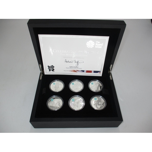 555 - Royal Mint A Celebration of Britain The Mind Collection 6 Silver £5 Coins