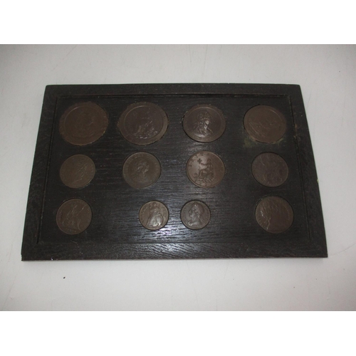 567 - Mounted Collection of Antique Copper Coins