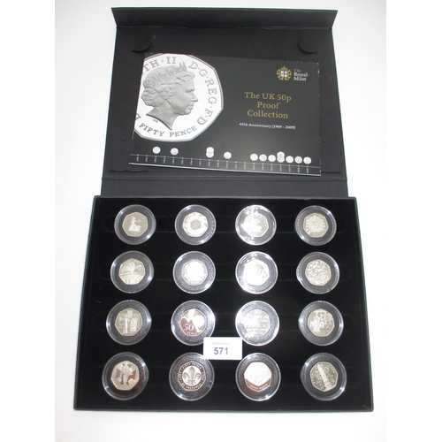 571 - Royal Mint The UK 50p Proof Collection