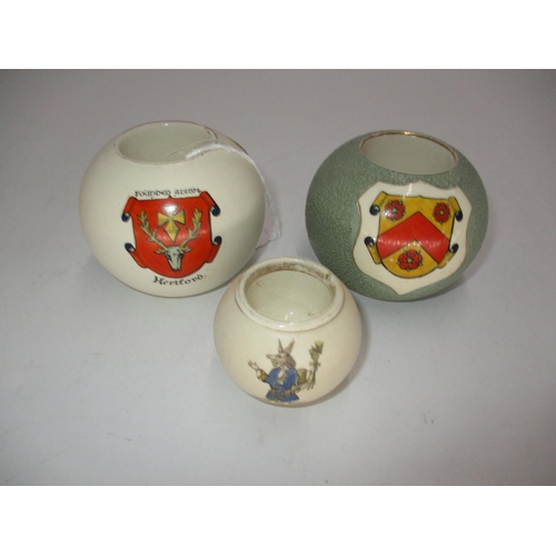 586 - Three MacIntyre Crested Pottery Match Pots