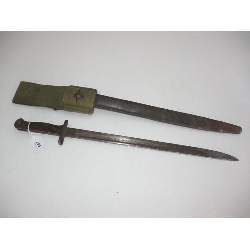 587 - Bayonet with Leather Scabbard