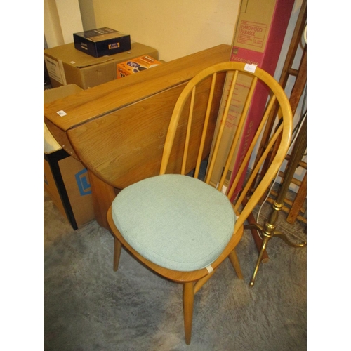 666 - Ercol Gateleg Dining Table and a Hoop Back Chair