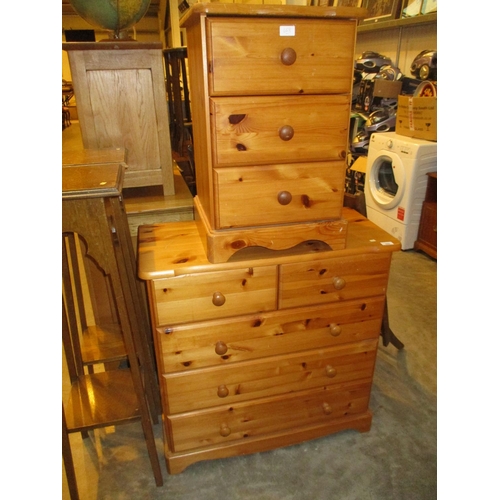 668 - Modern Pine Chest of Drawers and Bedside Chest