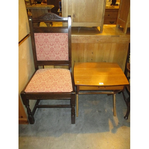 669 - Teak Work Table and Oak Hall Chair