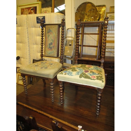 683 - Pair of Victorian Rosewood Bobbin Turned Occasional Chairs