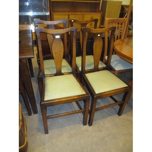 687 - Set of 4 18th Century Style Oak Dining Chairs