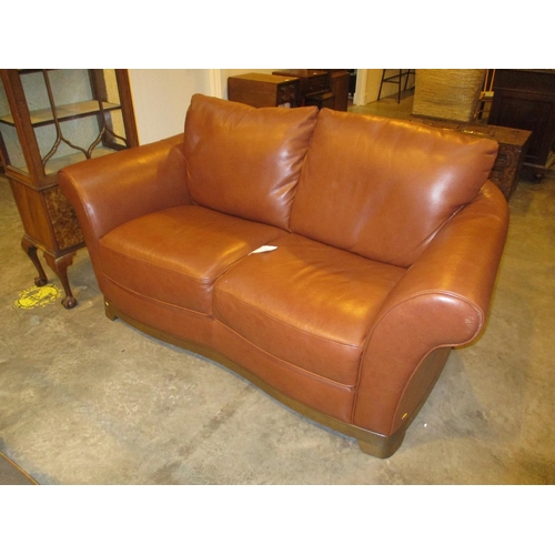 727 - Editions Brown Leather Settee