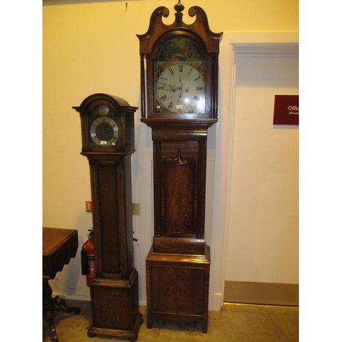 733 - 19th Century Mahogany 8 Day Longcase Clock having a Painted Arch Top Dial by Wm. Nevay Tayport