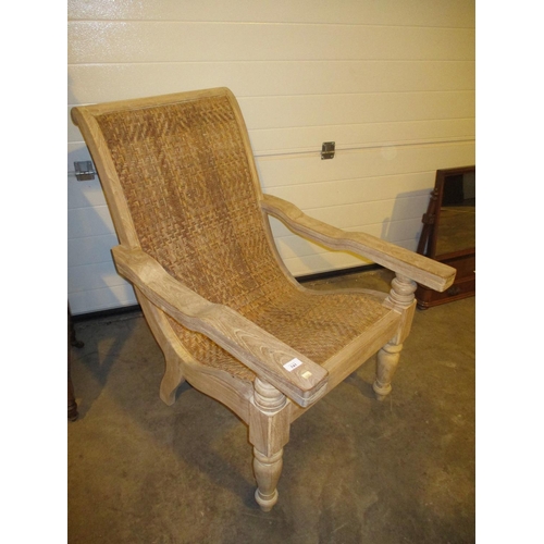 741 - Eastern Wood and Rattan Plantation Arm Chair