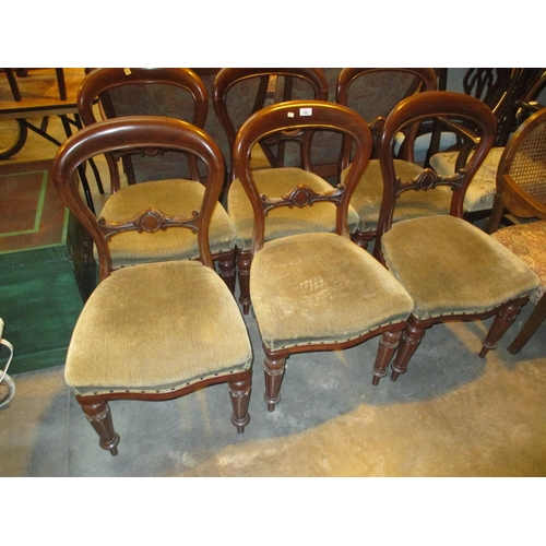 766 - Set of 6 Victorian Mahogany Dining Chairs