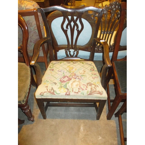 767 - Chippendale Style Elbow Chair