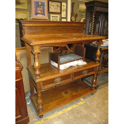 773 - Victorian Walnut 3 Tier Buffet Table, 122cm