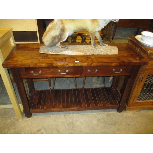 778 - Hardwood 2 Drawer Console Table