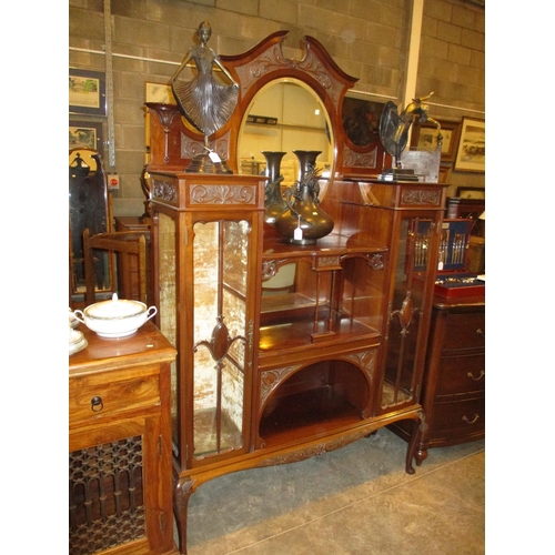 780 - Late Victorian Carved Mahogany Display Cabinet, 125cm