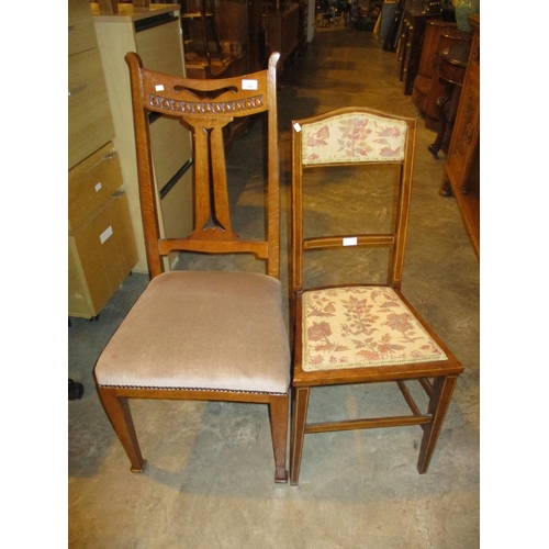 793 - Art Nouveau Chair and Inlaid Bedroom Chair