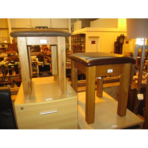 795 - Two Oak Dressing Stools