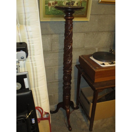 808 - Carved Mahogany Torchere