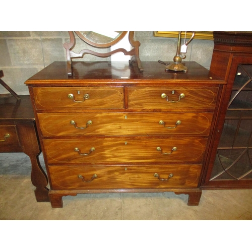 823 - George III Inlaid Mahogany Chest of 5 Drawers, 111cm