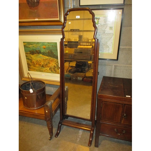 826 - Mahogany Cheval Mirror