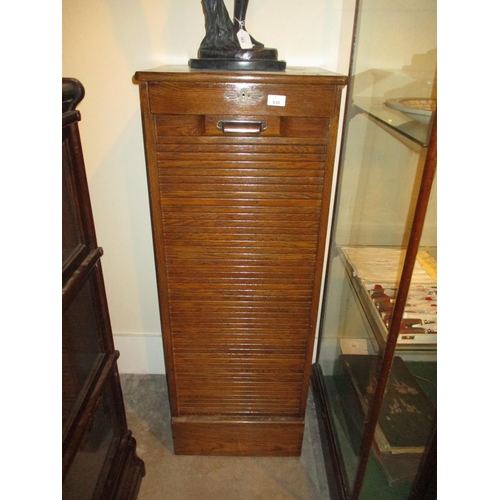 830 - Early 20th Century Oak Shutter Front Cabinet, 46cm