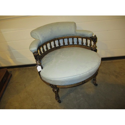 771 - Victorian Ebonised Horseshoe Back Chair