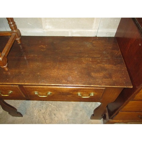 822 - 18th Century Oak 3 Drawer Dresser Base, 188cm