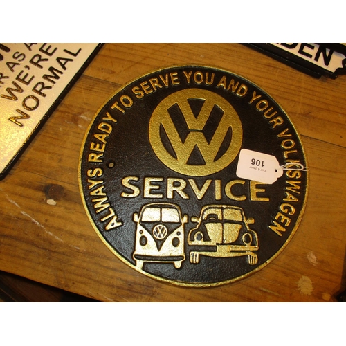 106 - VW Service Plaque