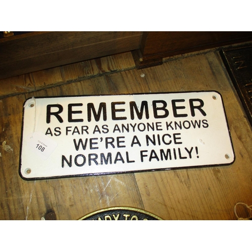 108 - Remember Plaque