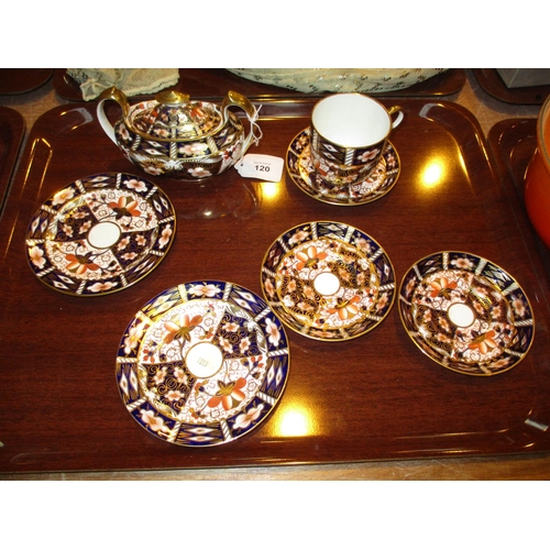 120 - Royal Crown Derby Sucrier, Cup, 2 Saucers and 2 Dishes