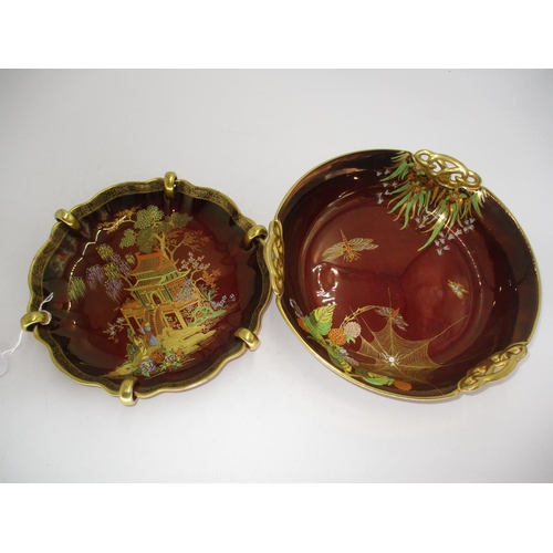 577 - Two Carlton Ware Rouge Royale Dishes, 23 and 25cm