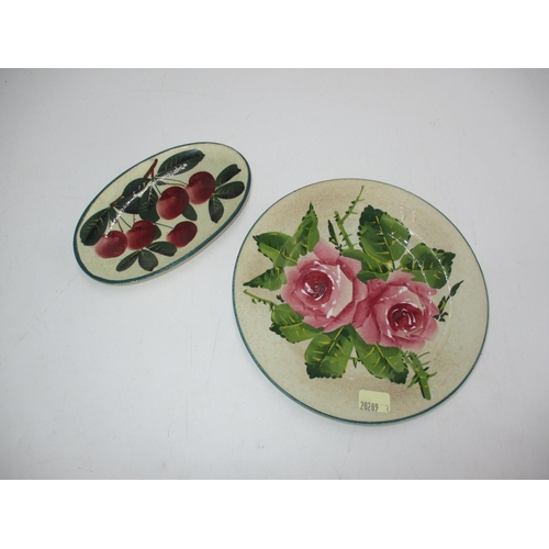 589 - Wemyss Rose and Cherry Dishes, 17cm, 13.5x9cm