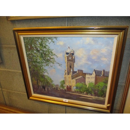 609 - J. Henderson, Oil on Canvas, The Clock Tower, 49x59cm