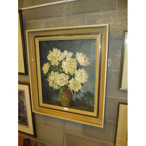 621 - E L Manton, Oil Painting, Vase of Flowers, 64x54cm