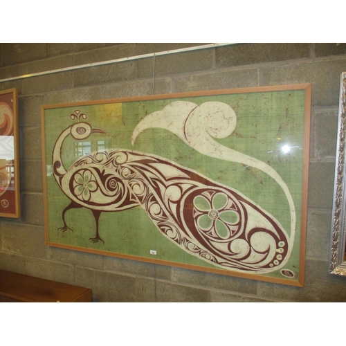 629 - Mishtu Austin, Batik Print of a Peacock, 86x151cm