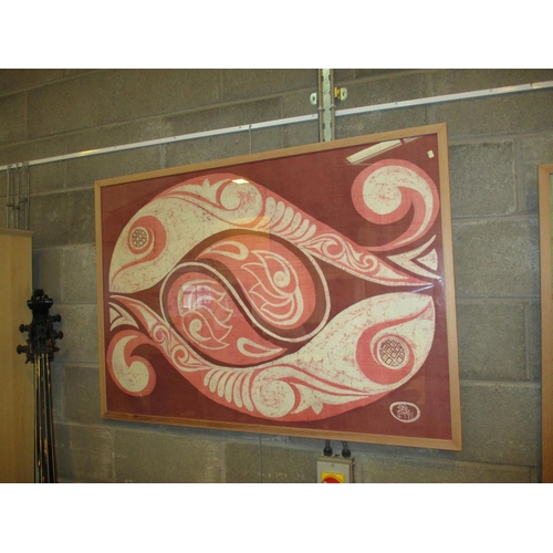 629A - Mishtu Austin, Batik Print of 2 Fish, 83x118cm