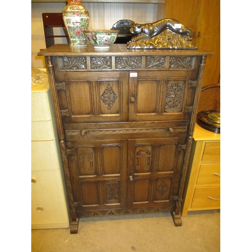 668 - Antique Style Oak Cabinet, 92cm