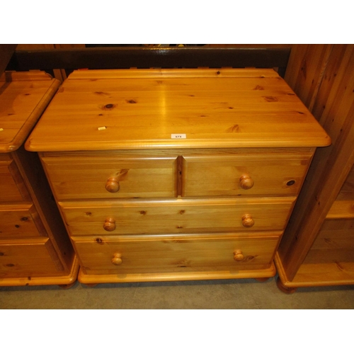 674 - Modern Pine Chest of 4 Drawers, 80cm