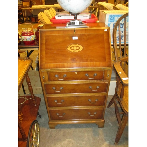 678 - Inlaid Yew Wood Bureau, 55cm