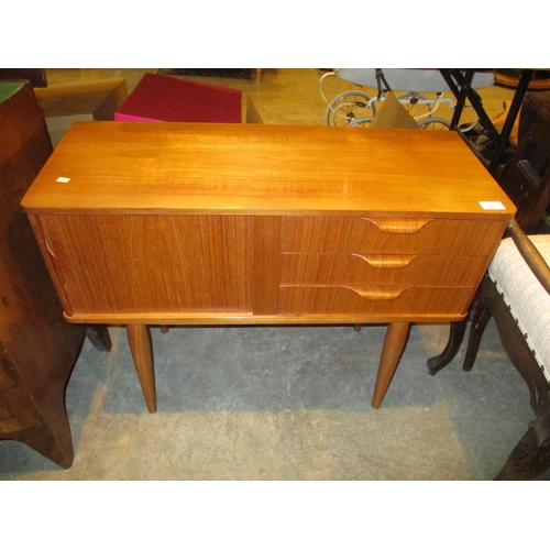 681 - Teak Tambour and 2 Drawer Hall Cabinet, 78cm